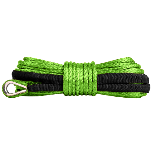 THE BEAST GREEN ATV WINCH SYNTHETIC LINE 6 MM 15 M ROPEHOOK-GR